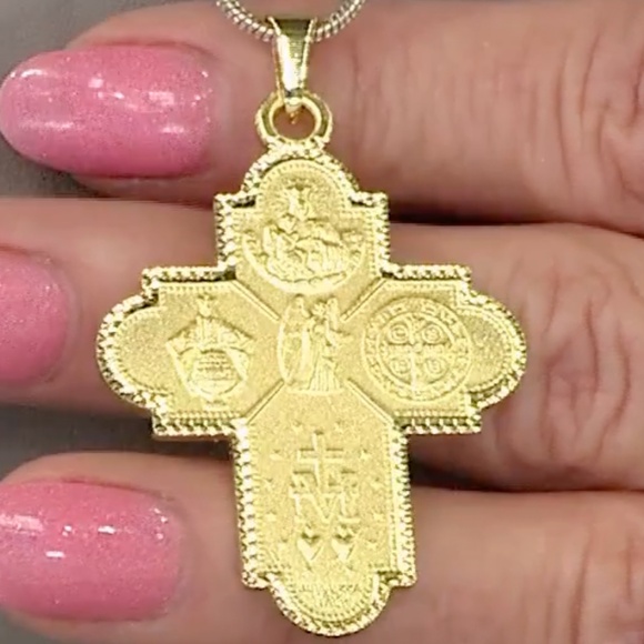 Bellezza Bronze Double-sided Diamond-cut Cross--NIB - Picture 4 of 15